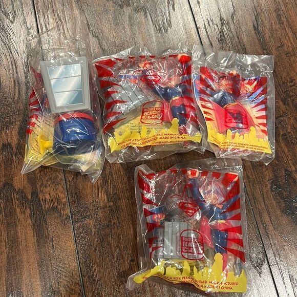 Burger King Kids Club 1997- Superman toys 3 are sealed one open vintage toys - Picture 1 of 6